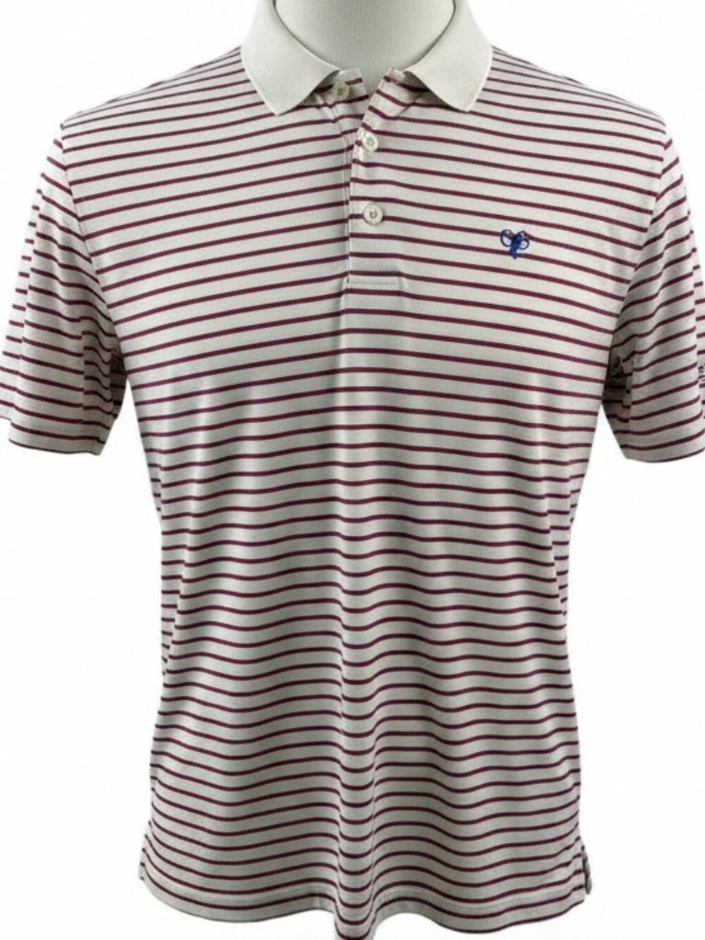 RLX Ralph Lauren Men's XL Red White Striped Performance Golf Polo Shirt